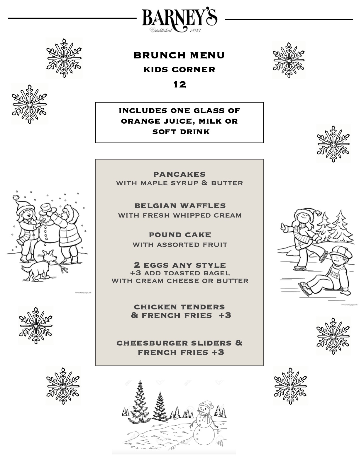 Brunch-Kids brunch menu
