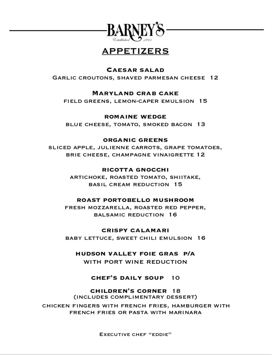 Appetizer Menu December 2020 Appetizer Menu December 2020